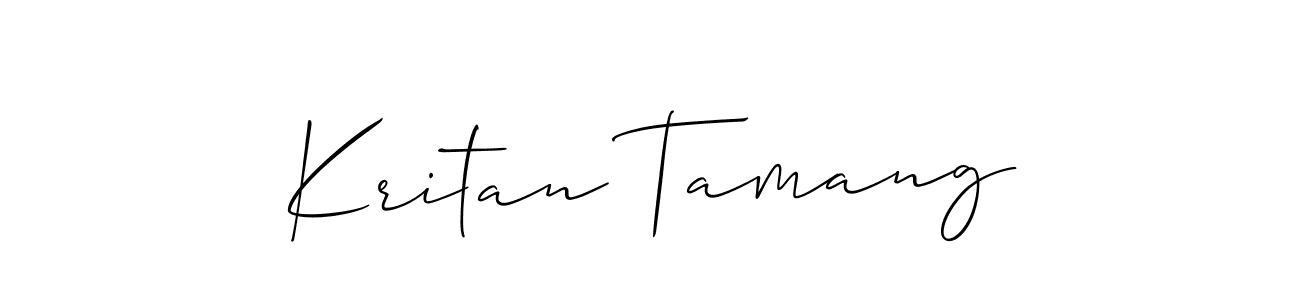 Also You can easily find your signature by using the search form. We will create Kritan Tamang name handwritten signature images for you free of cost using Allison_Script sign style. Kritan Tamang signature style 2 images and pictures png