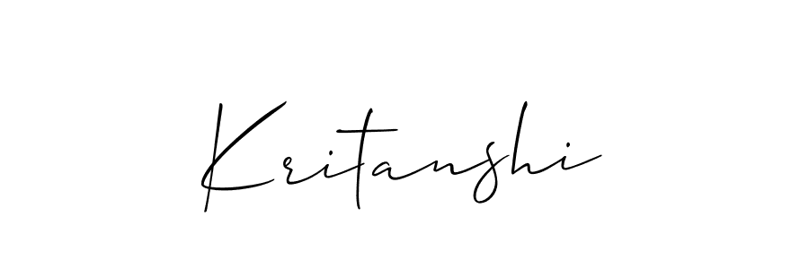 The best way (Allison_Script) to make a short signature is to pick only two or three words in your name. The name Kritanshi include a total of six letters. For converting this name. Kritanshi signature style 2 images and pictures png