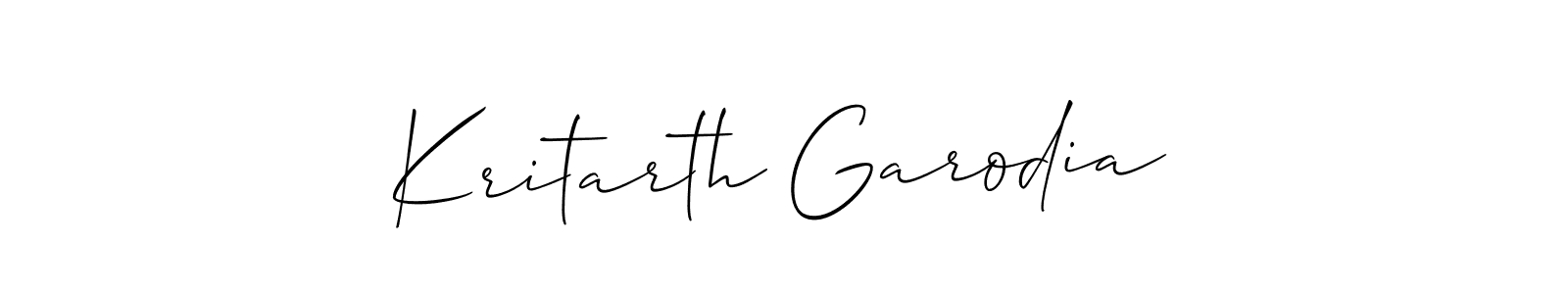 Also we have Kritarth Garodia name is the best signature style. Create professional handwritten signature collection using Allison_Script autograph style. Kritarth Garodia signature style 2 images and pictures png
