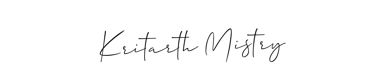 How to make Kritarth Mistry name signature. Use Allison_Script style for creating short signs online. This is the latest handwritten sign. Kritarth Mistry signature style 2 images and pictures png