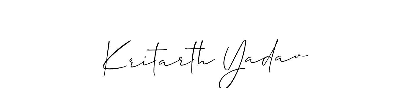 How to make Kritarth Yadav name signature. Use Allison_Script style for creating short signs online. This is the latest handwritten sign. Kritarth Yadav signature style 2 images and pictures png