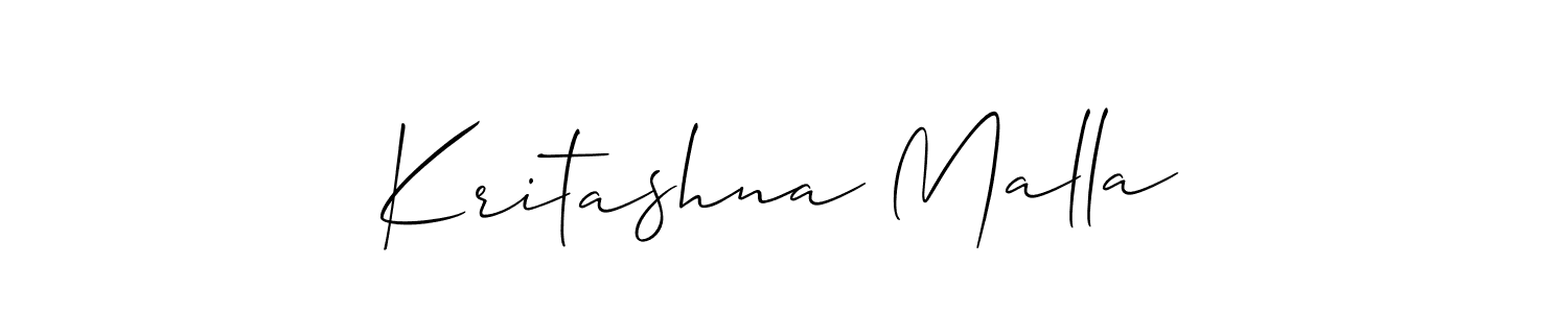 How to Draw Kritashna Malla signature style? Allison_Script is a latest design signature styles for name Kritashna Malla. Kritashna Malla signature style 2 images and pictures png