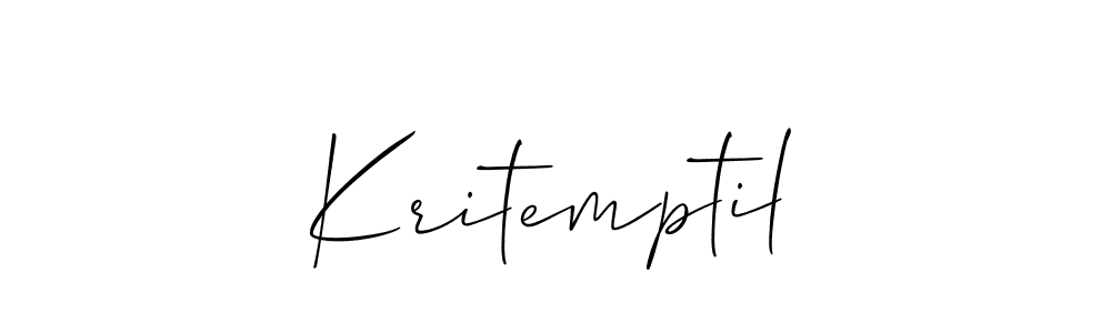 How to Draw Kritemptil signature style? Allison_Script is a latest design signature styles for name Kritemptil. Kritemptil signature style 2 images and pictures png