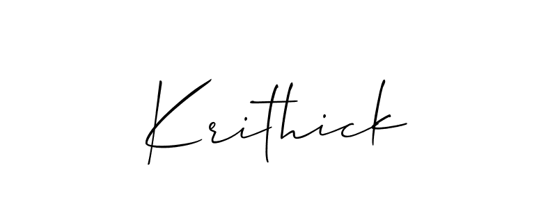 Use a signature maker to create a handwritten signature online. With this signature software, you can design (Allison_Script) your own signature for name Krithick. Krithick signature style 2 images and pictures png