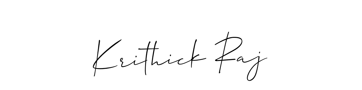 Also we have Krithick Raj name is the best signature style. Create professional handwritten signature collection using Allison_Script autograph style. Krithick Raj signature style 2 images and pictures png