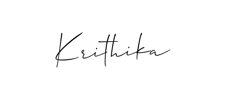 Use a signature maker to create a handwritten signature online. With this signature software, you can design (Allison_Script) your own signature for name Krithika. Krithika signature style 2 images and pictures png