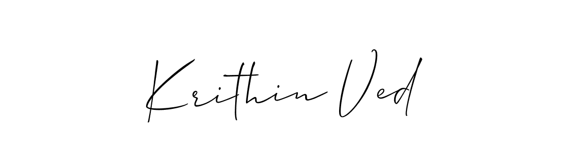 Similarly Allison_Script is the best handwritten signature design. Signature creator online .You can use it as an online autograph creator for name Krithin Ved. Krithin Ved signature style 2 images and pictures png