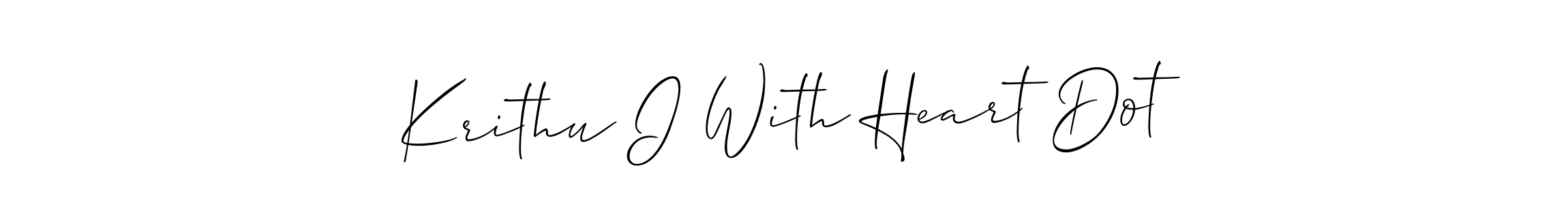 Check out images of Autograph of Krithu I With Heart Dot name. Actor Krithu I With Heart Dot Signature Style. Allison_Script is a professional sign style online. Krithu I With Heart Dot signature style 2 images and pictures png