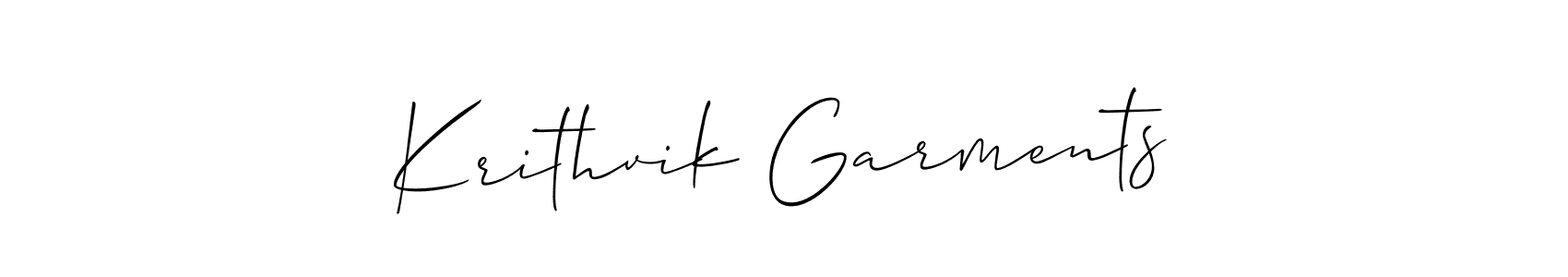 Krithvik Garments stylish signature style. Best Handwritten Sign (Allison_Script) for my name. Handwritten Signature Collection Ideas for my name Krithvik Garments. Krithvik Garments signature style 2 images and pictures png