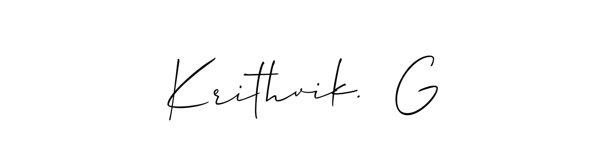 Use a signature maker to create a handwritten signature online. With this signature software, you can design (Allison_Script) your own signature for name Krithvik.  G. Krithvik.  G signature style 2 images and pictures png