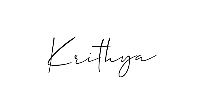 Use a signature maker to create a handwritten signature online. With this signature software, you can design (Allison_Script) your own signature for name Krithya. Krithya signature style 2 images and pictures png