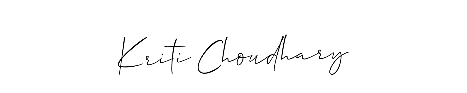 Use a signature maker to create a handwritten signature online. With this signature software, you can design (Allison_Script) your own signature for name Kriti Choudhary. Kriti Choudhary signature style 2 images and pictures png