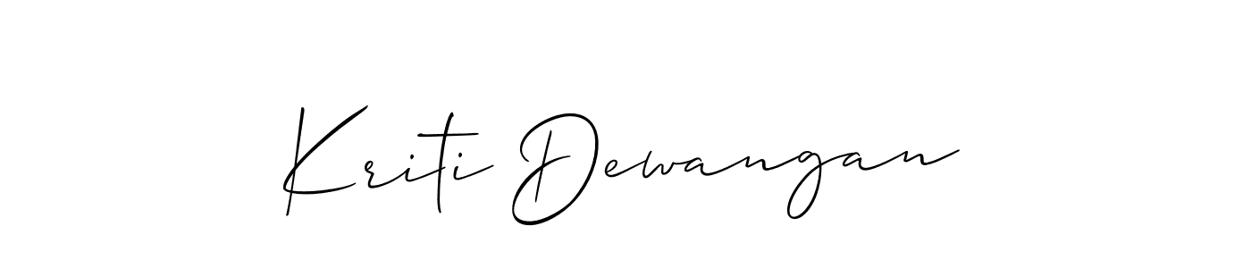 How to make Kriti Dewangan signature? Allison_Script is a professional autograph style. Create handwritten signature for Kriti Dewangan name. Kriti Dewangan signature style 2 images and pictures png