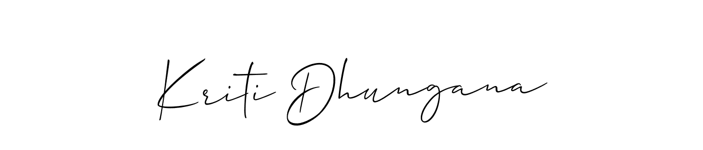 How to Draw Kriti Dhungana signature style? Allison_Script is a latest design signature styles for name Kriti Dhungana. Kriti Dhungana signature style 2 images and pictures png