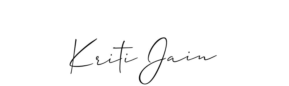 Create a beautiful signature design for name Kriti Jain. With this signature (Allison_Script) fonts, you can make a handwritten signature for free. Kriti Jain signature style 2 images and pictures png