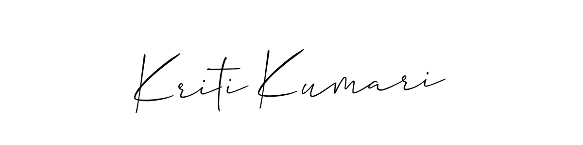 You should practise on your own different ways (Allison_Script) to write your name (Kriti Kumari) in signature. don't let someone else do it for you. Kriti Kumari signature style 2 images and pictures png