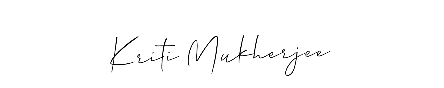 You should practise on your own different ways (Allison_Script) to write your name (Kriti Mukherjee) in signature. don't let someone else do it for you. Kriti Mukherjee signature style 2 images and pictures png