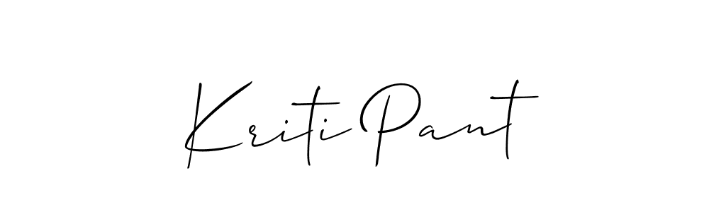 How to Draw Kriti Pant signature style? Allison_Script is a latest design signature styles for name Kriti Pant. Kriti Pant signature style 2 images and pictures png