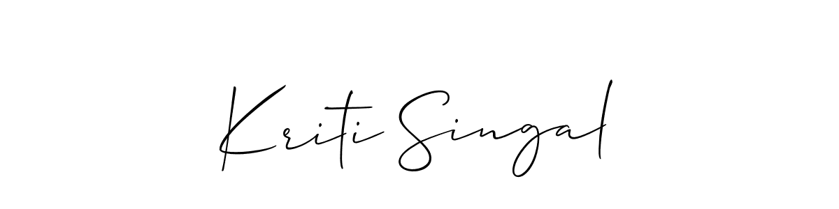 Also You can easily find your signature by using the search form. We will create Kriti Singal name handwritten signature images for you free of cost using Allison_Script sign style. Kriti Singal signature style 2 images and pictures png