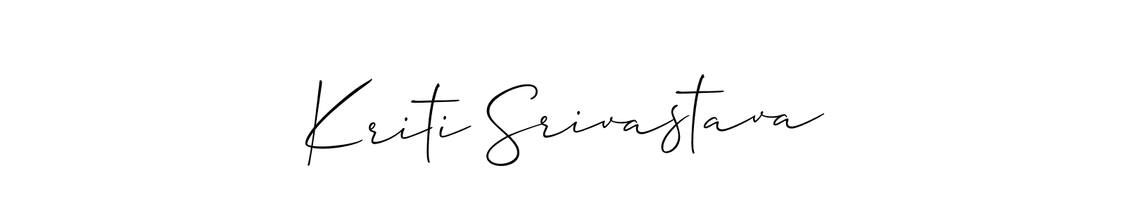 Design your own signature with our free online signature maker. With this signature software, you can create a handwritten (Allison_Script) signature for name Kriti Srivastava. Kriti Srivastava signature style 2 images and pictures png