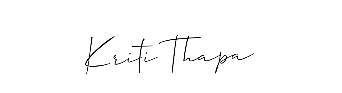 You should practise on your own different ways (Allison_Script) to write your name (Kriti Thapa) in signature. don't let someone else do it for you. Kriti Thapa signature style 2 images and pictures png