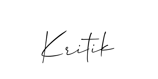 You should practise on your own different ways (Allison_Script) to write your name (Kritik) in signature. don't let someone else do it for you. Kritik signature style 2 images and pictures png