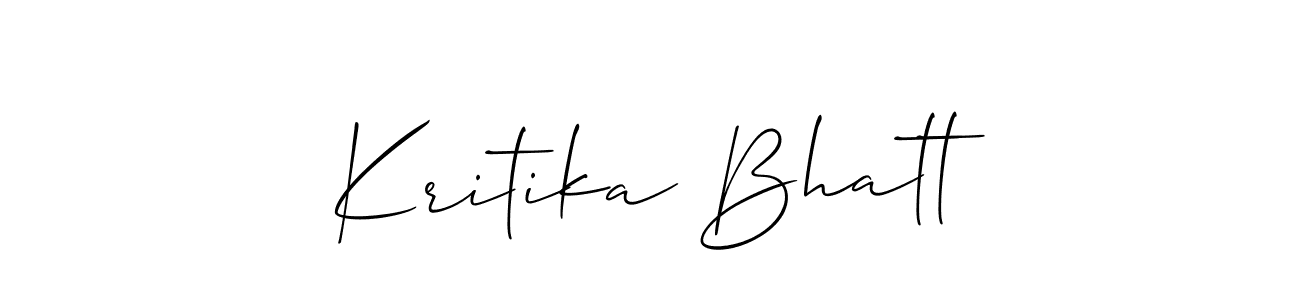 Design your own signature with our free online signature maker. With this signature software, you can create a handwritten (Allison_Script) signature for name Kritika Bhatt. Kritika Bhatt signature style 2 images and pictures png