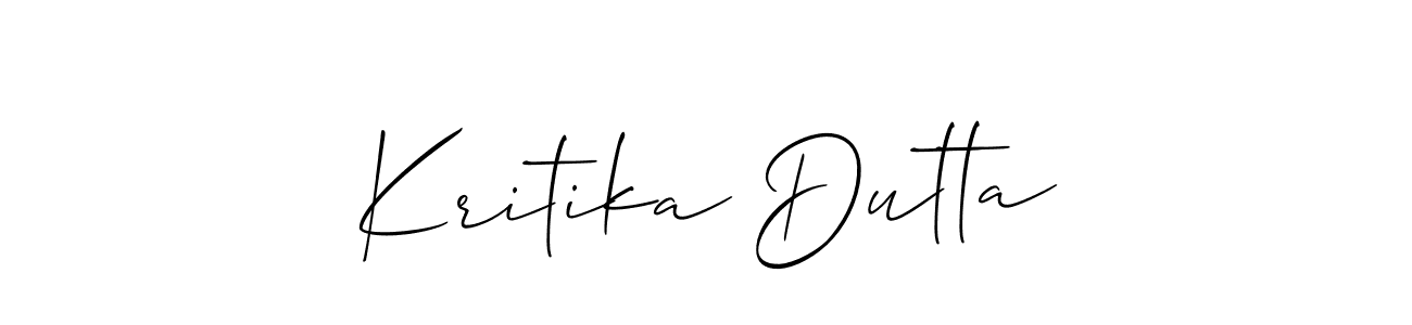 Make a beautiful signature design for name Kritika Dutta. With this signature (Allison_Script) style, you can create a handwritten signature for free. Kritika Dutta signature style 2 images and pictures png