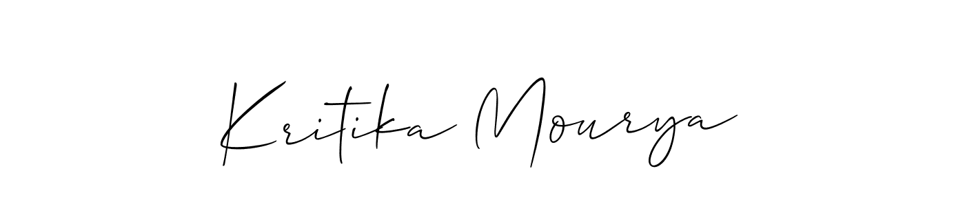 Make a short Kritika Mourya signature style. Manage your documents anywhere anytime using Allison_Script. Create and add eSignatures, submit forms, share and send files easily. Kritika Mourya signature style 2 images and pictures png