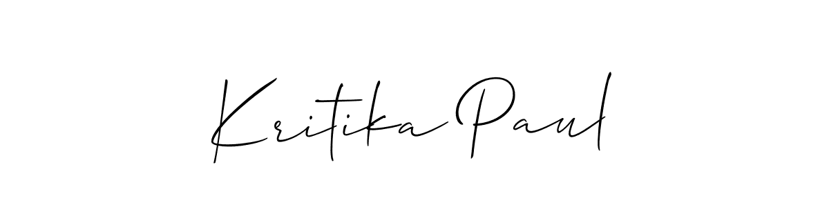 You should practise on your own different ways (Allison_Script) to write your name (Kritika Paul) in signature. don't let someone else do it for you. Kritika Paul signature style 2 images and pictures png