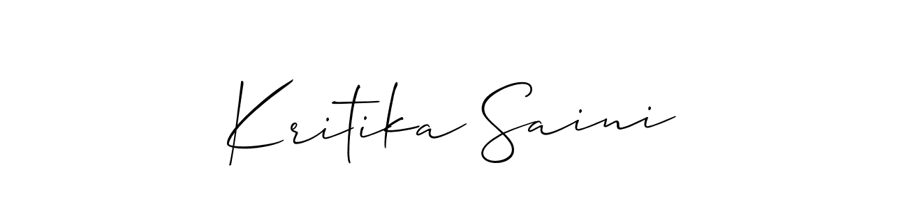 Design your own signature with our free online signature maker. With this signature software, you can create a handwritten (Allison_Script) signature for name Kritika Saini. Kritika Saini signature style 2 images and pictures png