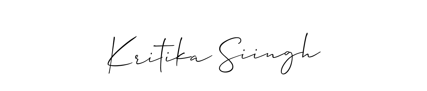 Make a beautiful signature design for name Kritika Siingh. With this signature (Allison_Script) style, you can create a handwritten signature for free. Kritika Siingh signature style 2 images and pictures png
