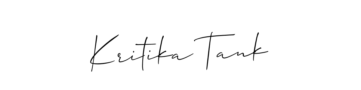 Create a beautiful signature design for name Kritika Tank. With this signature (Allison_Script) fonts, you can make a handwritten signature for free. Kritika Tank signature style 2 images and pictures png