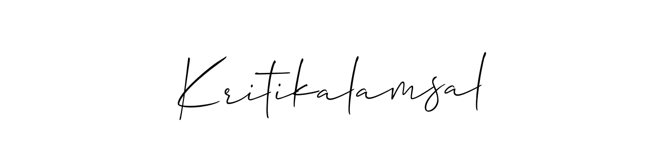 Once you've used our free online signature maker to create your best signature Allison_Script style, it's time to enjoy all of the benefits that Kritikalamsal name signing documents. Kritikalamsal signature style 2 images and pictures png