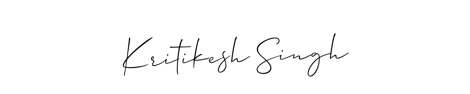 Allison_Script is a professional signature style that is perfect for those who want to add a touch of class to their signature. It is also a great choice for those who want to make their signature more unique. Get Kritikesh Singh name to fancy signature for free. Kritikesh Singh signature style 2 images and pictures png