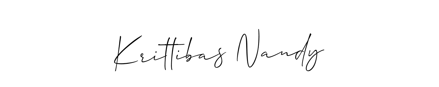 How to Draw Krittibas Nandy signature style? Allison_Script is a latest design signature styles for name Krittibas Nandy. Krittibas Nandy signature style 2 images and pictures png