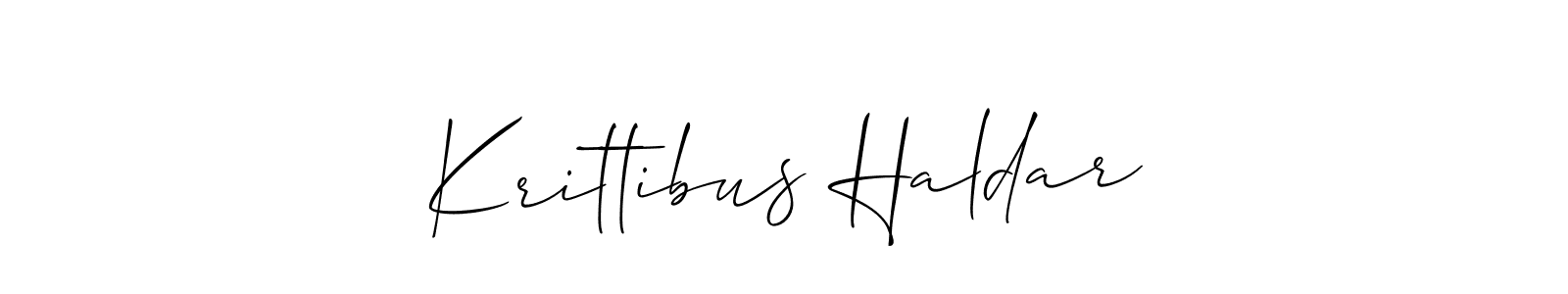 Also You can easily find your signature by using the search form. We will create Krittibus Haldar name handwritten signature images for you free of cost using Allison_Script sign style. Krittibus Haldar signature style 2 images and pictures png