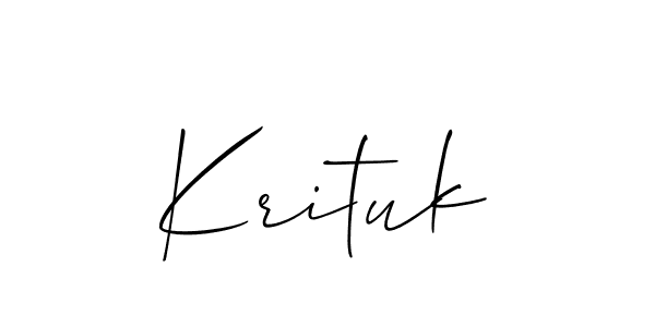 Design your own signature with our free online signature maker. With this signature software, you can create a handwritten (Allison_Script) signature for name Krituk. Krituk signature style 2 images and pictures png