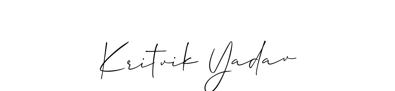 How to make Kritvik Yadav name signature. Use Allison_Script style for creating short signs online. This is the latest handwritten sign. Kritvik Yadav signature style 2 images and pictures png