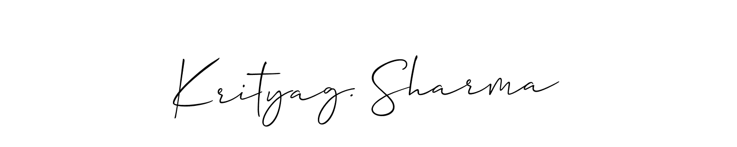 Also You can easily find your signature by using the search form. We will create Krityag. Sharma name handwritten signature images for you free of cost using Allison_Script sign style. Krityag. Sharma signature style 2 images and pictures png