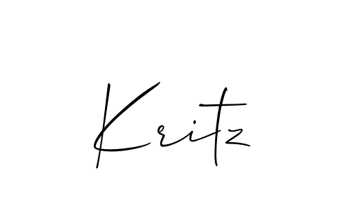 if you are searching for the best signature style for your name Kritz. so please give up your signature search. here we have designed multiple signature styles  using Allison_Script. Kritz signature style 2 images and pictures png