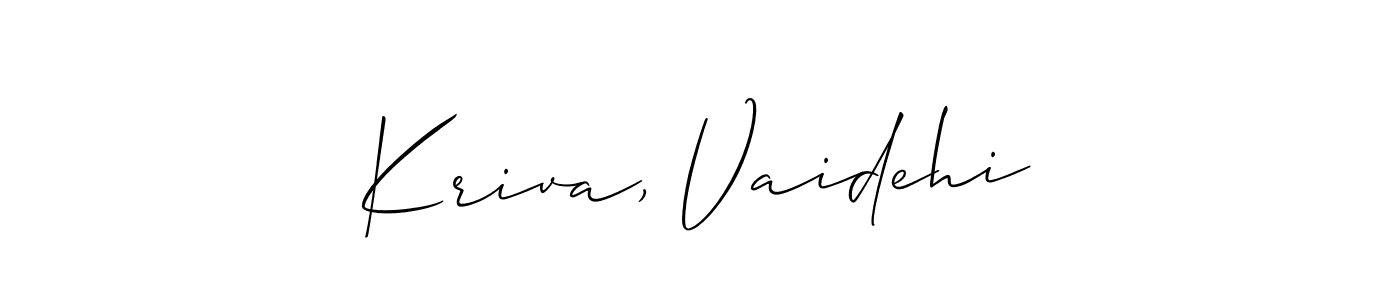 You can use this online signature creator to create a handwritten signature for the name Kriva, Vaidehi. This is the best online autograph maker. Kriva, Vaidehi signature style 2 images and pictures png