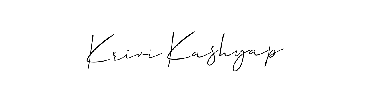 How to make Krivi Kashyap name signature. Use Allison_Script style for creating short signs online. This is the latest handwritten sign. Krivi Kashyap signature style 2 images and pictures png