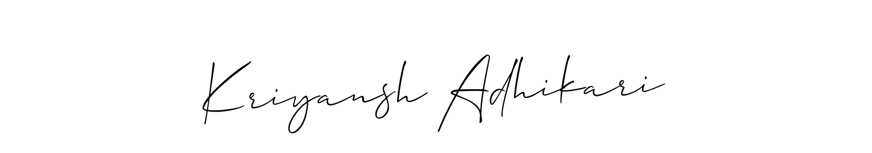 How to make Kriyansh Adhikari signature? Allison_Script is a professional autograph style. Create handwritten signature for Kriyansh Adhikari name. Kriyansh Adhikari signature style 2 images and pictures png