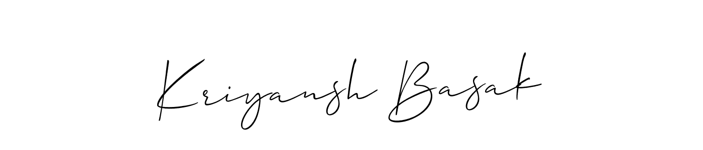Use a signature maker to create a handwritten signature online. With this signature software, you can design (Allison_Script) your own signature for name Kriyansh Basak. Kriyansh Basak signature style 2 images and pictures png