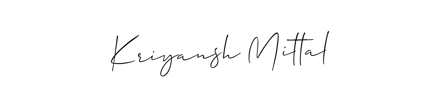 Use a signature maker to create a handwritten signature online. With this signature software, you can design (Allison_Script) your own signature for name Kriyansh Mittal. Kriyansh Mittal signature style 2 images and pictures png