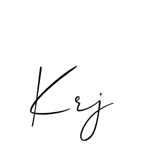 How to make Krj name signature. Use Allison_Script style for creating short signs online. This is the latest handwritten sign. Krj signature style 2 images and pictures png