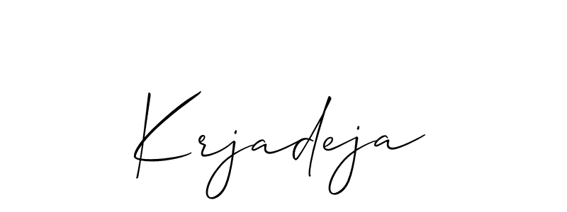 if you are searching for the best signature style for your name Krjadeja. so please give up your signature search. here we have designed multiple signature styles  using Allison_Script. Krjadeja signature style 2 images and pictures png