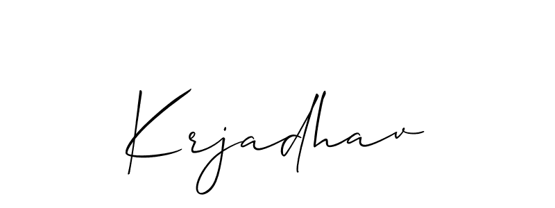 Use a signature maker to create a handwritten signature online. With this signature software, you can design (Allison_Script) your own signature for name Krjadhav. Krjadhav signature style 2 images and pictures png