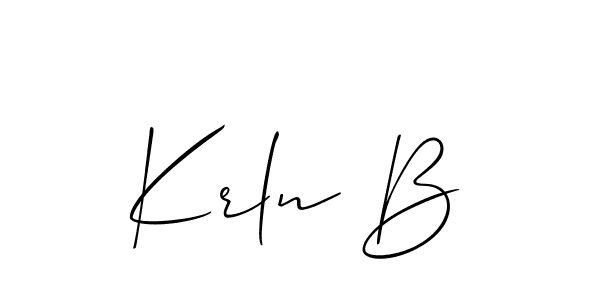 How to make Krln B name signature. Use Allison_Script style for creating short signs online. This is the latest handwritten sign. Krln B signature style 2 images and pictures png